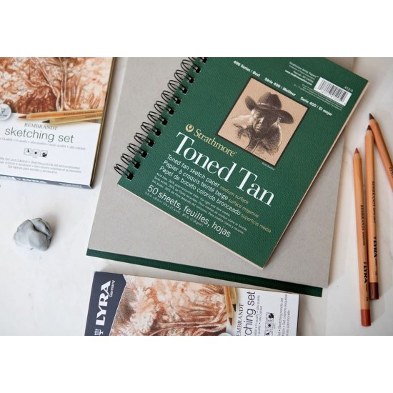 Strathmore A4+ Pad Toned Tan ( 27.9X35.6 CM x 24 sheets) 118 g/m2 Tan paper color 400 Series Heavyweight Drawing (11*14 IN) Strathmore A4+ Pad Toned Tan ( 27.9X35.6 CM x 24 sheets) 118 g/m2 Tan paper color 400 Series Heavyweight Drawing (11*14 IN)